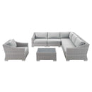 Conway Sunbrella� Outdoor Patio Wicker Rattan 7-Piece Sectional Sofa Set