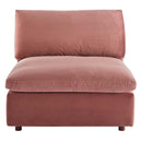 Commix Down Filled Overstuffed Performance Velvet Armless Chair
