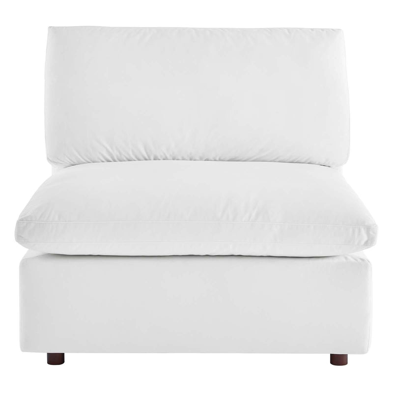 Commix Down Filled Overstuffed Performance Velvet Armless Chair