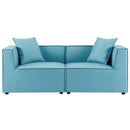 Saybrook Outdoor Patio Upholstered 2-Piece Sectional Sofa Loveseat