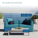 Saybrook Outdoor Patio Upholstered 2-Piece Sectional Sofa Loveseat