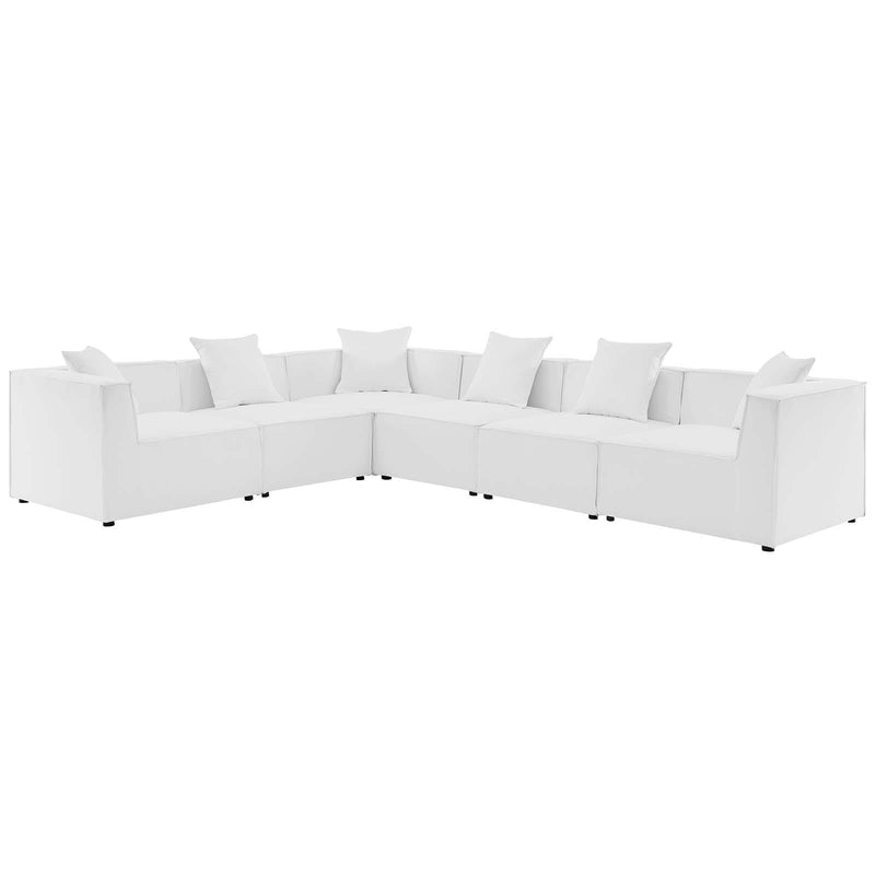 Saybrook Outdoor Patio Upholstered 6-Piece Sectional Sofa