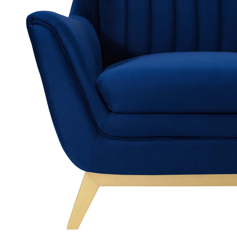 Winsome Channel Tufted Performance Velvet Armchair
