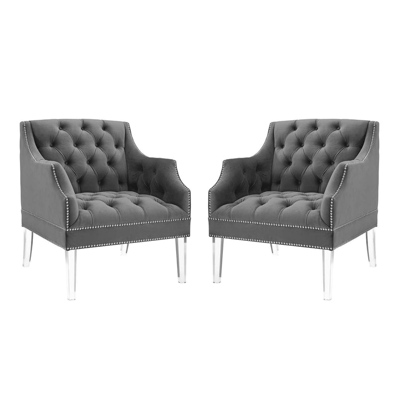 Proverbial Armchair Performance Velvet Set of 2