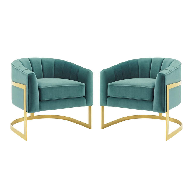 Esteem Accent Armchair Performance Velvet Set of 2