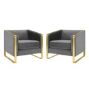 Visualize Armchair Performance Velvet Set of 2