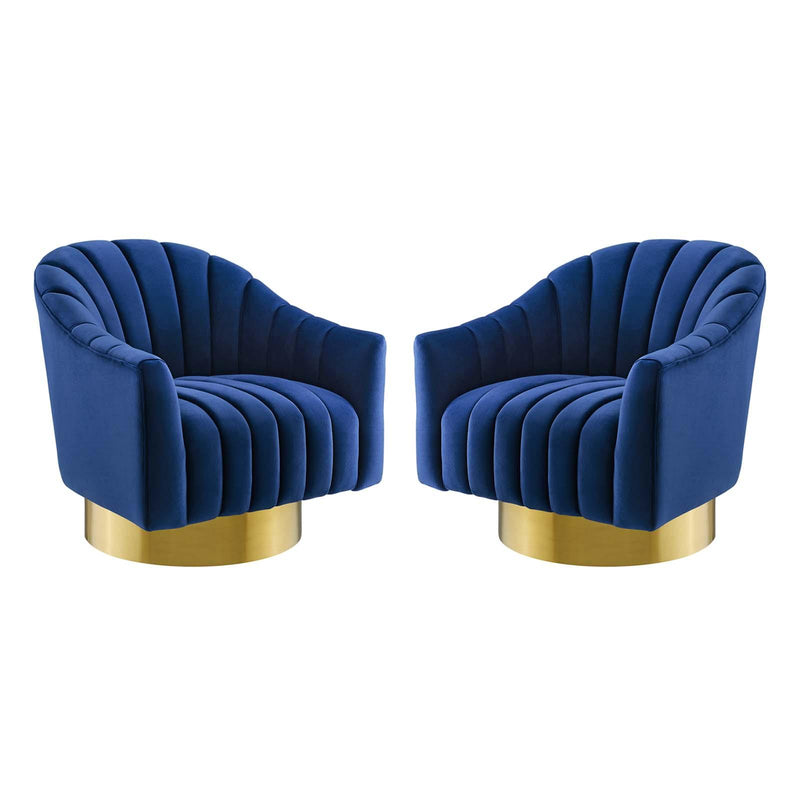 Buoyant Swivel Chair Performance Velvet Set of 2