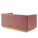 Sanguine Vertical Channel Tufted Performance Velvet Loveseat