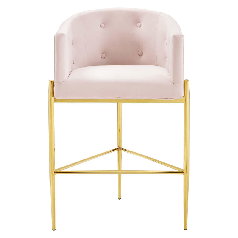Savour Tufted Performance Velvet Bar Stool Set of 2