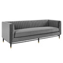 Devote Channel Tufted Performance Velvet Sofa