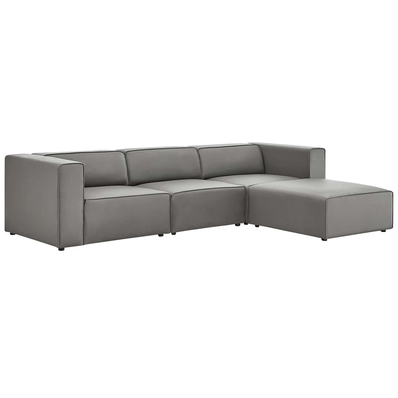Mingle Vegan Leather Sofa and Ottoman Set