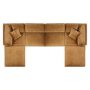 Commix Down Filled Overstuffed Performance Velvet 6-Piece Sectional Sofa