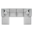 Commix Down Filled Overstuffed Performance Velvet 6-Piece Sectional Sofa