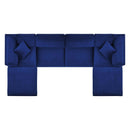 Commix Down Filled Overstuffed Performance Velvet 6-Piece Sectional Sofa