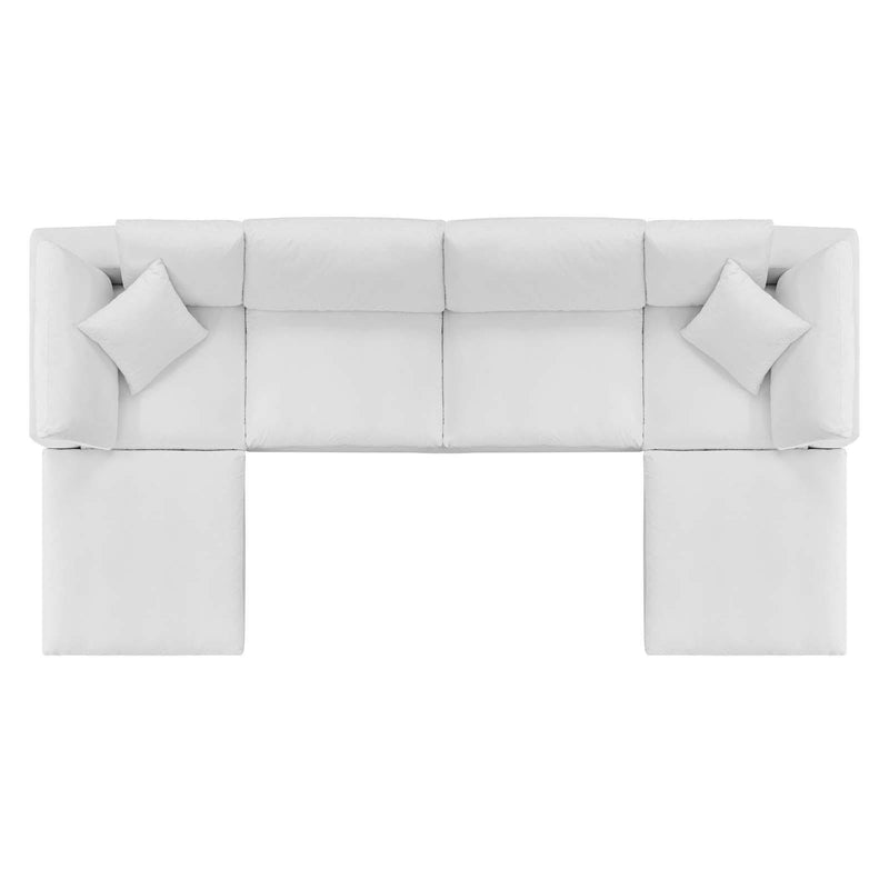Commix Down Filled Overstuffed Performance Velvet 6-Piece Sectional Sofa