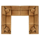 Commix Down Filled Overstuffed Performance Velvet 8-Piece Sectional Sofa