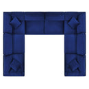 Commix Down Filled Overstuffed Performance Velvet 8-Piece Sectional Sofa