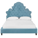 Valentina Queen Tufted Nailhead Performance Velvet Platform Bed