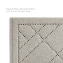 Reese Nailhead King and California King Upholstered Linen Fabric Headboard