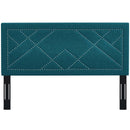 Reese Nailhead Full / Queen Upholstered Linen Fabric Headboard