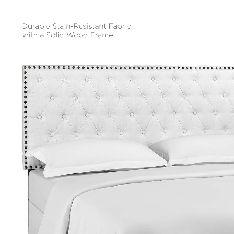 Helena Tufted Full / Queen Upholstered Linen Fabric Headboard