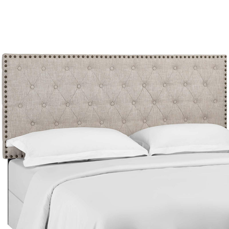 Helena Tufted Full / Queen Upholstered Linen Fabric Headboard