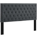 Helena Tufted King and California King Upholstered Linen Fabric Headboard