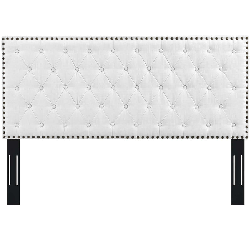 Helena Tufted Full / Queen Upholstered Linen Fabric Headboard