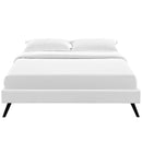 Loryn Queen Vinyl Bed Frame with Round Splayed Legs