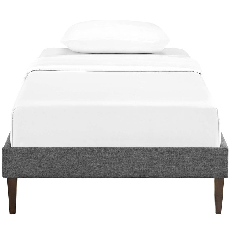 Tessie Twin Fabric Bed Frame with Squared Tapered Legs