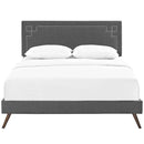 Ruthie Full Fabric Platform Bed with Round Splayed Legs