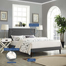 Ruthie Full Fabric Platform Bed with Squared Tapered Legs