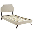 Corene Twin Fabric Platform Bed with Round Splayed Legs