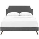 Corene Full Fabric Platform Bed with Round Splayed Legs