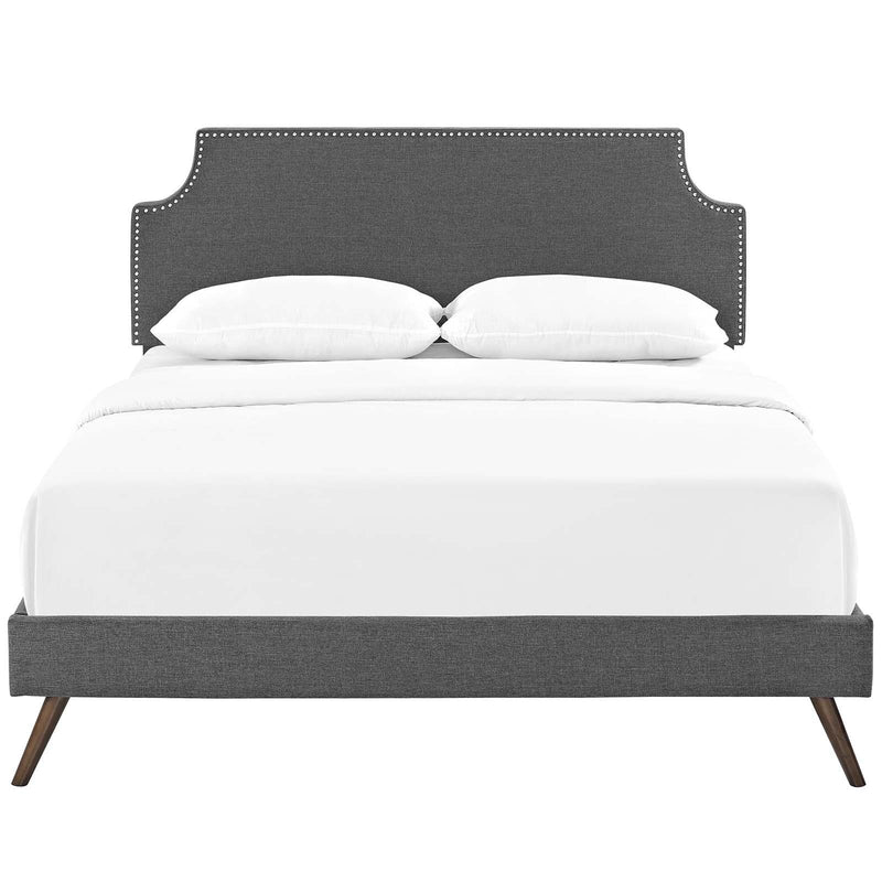 Corene Full Fabric Platform Bed with Round Splayed Legs