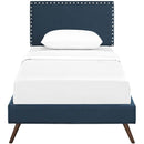 Macie Twin Fabric Platform Bed with Round Splayed Legs