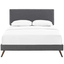 Macie Queen Fabric Platform Bed with Round Splayed Legs