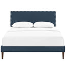 Macie Queen Fabric Platform Bed with Squared Tapered Legs