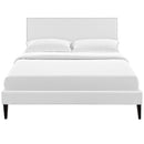 Macie King Vinyl Platform Bed with Squared Tapered Legs