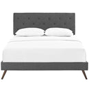 Tarah King Fabric Platform Bed with Round Splayed Legs