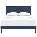 Tarah King Fabric Platform Bed with Squared Tapered Legs