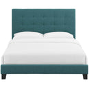 Melanie Twin Tufted Button Upholstered Fabric Platform Bed