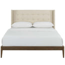 Hadley Queen Wingback Upholstered Polyester Fabric Platform Bed