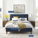 McKenzie Queen Biscuit Tufted Upholstered Fabric Platform Bed