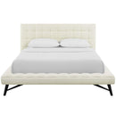 Julia Queen Biscuit Tufted Upholstered Fabric Platform Bed
