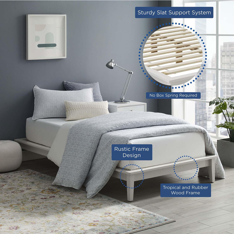 Lodge Twin Wood Platform Bed Frame