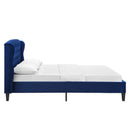 Penelope Tufted Wingback Queen Performance Velvet Platform Bed