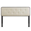 Collins Tufted King Fabric and Wood Headboard