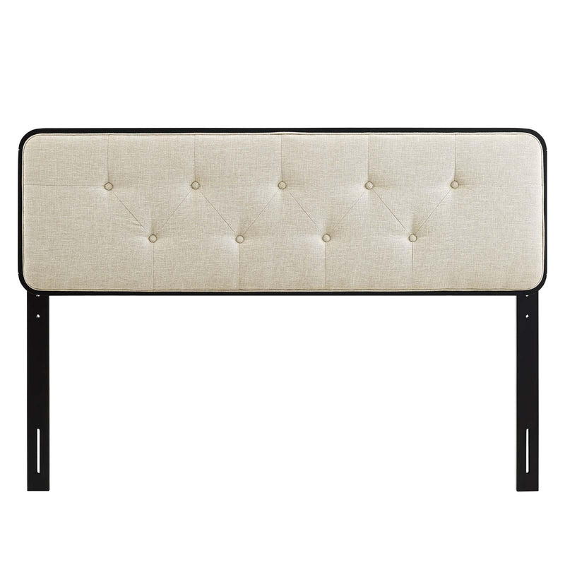 Collins Tufted Full Fabric and Wood Headboard