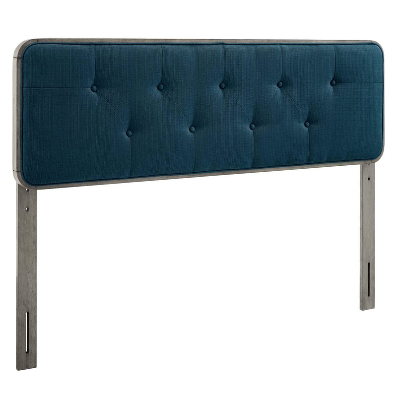 Collins Tufted Full Fabric and Wood Headboard